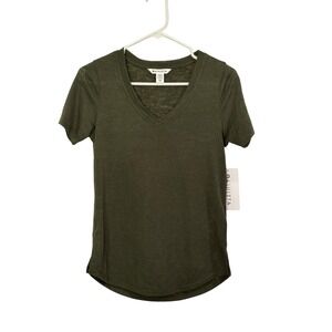 Athleta Shirt Womens XXS Green Breezy Scoop‎ V Tee Tencel Modal Lightweight New